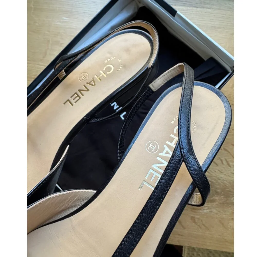 Chanel Classic Black Slingbacks - Picture 7 of 9